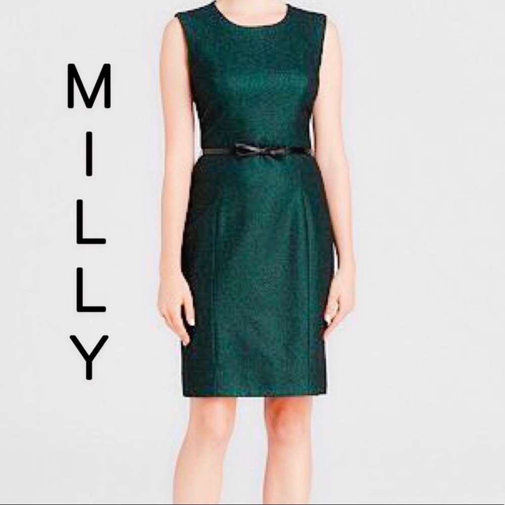 Milky Sheath Dress with bow belt